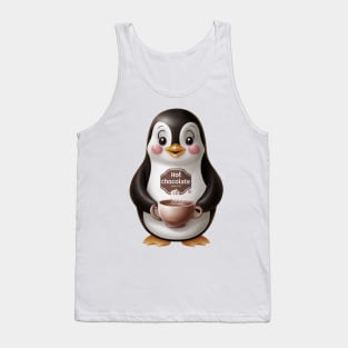 Cute penguin with hot chocolate Tank Top